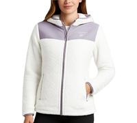 Reebok Womens Fleece Jacket - Super Soft Snow Fleece Hooded Zip Up Jacket - Cozy Softshell Outdoor Winter Jackets for Women, White, XL