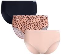 Reebok Women's Hipster Panties - 3 Pack Tag Free Stretch Performance Stay-Put Seamless Underwear for Women (Sizes: S-XL), Leopard/Rose Dust/Black, M