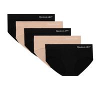 Reebok Hipster Panties for Women - 5 Pack Stretch Performance Seamless Underwear with Relaxed Tag-Free Waistband (S-XL), Black/Rose Dust, S