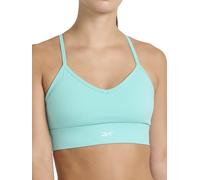 Reebok Women's Id Train Tri Back Bra, Slim Fit, Lightweight Stretch Poly Motion Interlock Fabric, Moisture-Wicking Sports, Opaque, Ai Aqua, XS