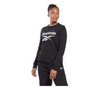 Reebok Women's Identity Big Logo Crew Long Sleeve Sweatshirt, Black, XS