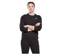 Reebok Women's Identity Small Logo French Terry Crew Long Sleeve Sweatshirt, Black, XXS