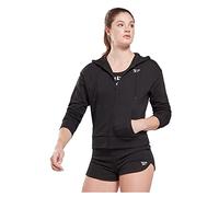 Reebok Women's Identity Small Logo French Terry Full Zip Long Sleeve Sweatshirt, Black, XXL