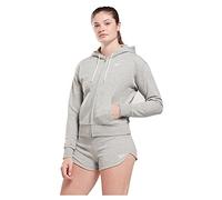 Reebok Women's Identity Small Logo French Terry Full Zip Long Sleeve Sweatshirt, Medium Grey Heather, XXL