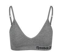 Reebok Womens Justine Seamless Bra, Grey Marl, XS EU