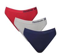 Reebok Womens Kmila 3 Pack Briefs Grey/Navy/Red S