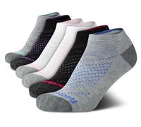 Reebok Womens Low Cut Socks - 6 Pack Cushioned Performance Stretch Moisture Wicking Athletic No Show Socks for Women (4-10), Black/White/Grey, 3.5-9 UK