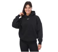 Reebok Womens Lux Oversized Hoody in Black Cotton - Size UK 8-10 (Womens)
