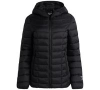 Reebok Womens Puffer Jacket - Lightweight Quilted Snow Glacier Shield Zip Up Bubble Winter Coat for Women with Hood & Pockets, Black Ink, L