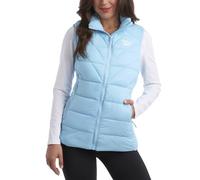 Reebok Women's Puffer Vest - Quilted Insulated Winter Vest, High Collar - Sleeveless Jacket for Women (S-XL), Soft Blue, Medium