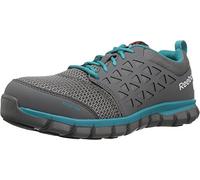 Reebok Work Women's Rb045 Sublite Cushion Rb046 Athletic Work Shoe Gray and Turquoise Alloy Toe Safety, Grey, 6 UK