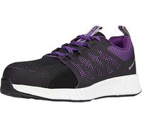 Reebok Women's Rb315 Fusion Flexweave Safety Toe Athletic Work Shoe Black, Black and Purple, 8