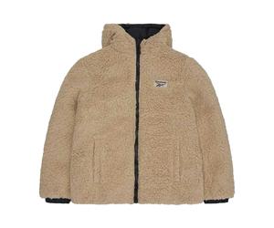 Reebok Womens Sherpa Reversible Puffer Jacket - Black - Black - M - 100% Polyester