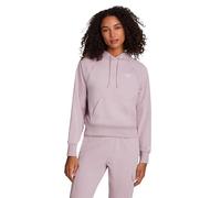 Reebok Women's Small Vector French Terry Hoodie, Cropped Fit, Lightweight Cotton-poly French Terry Fabric, Muted Mauve, XS