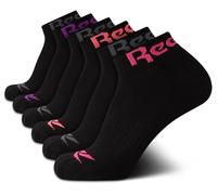 Reebok Womens Socks - 6 Pack Quarter Cut Moisture Wicking Stretch Performance Cushioned Socks for Women (Sizes: 4-10), All Black, 3.5-9 UK