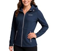 Reebok Womens Softshell Jacket - Super Soft Woven Wind Resistant Womens Fleece Jacket for Golf Running Gym Workout Hiking, Navy, L