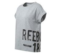 Reebok Womens T-Shirt XS 4-6 Grey Soft Cotton Terry Oversized Fit 1895 Graphic