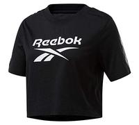 Reebok Womens Tape T Shirt Crew Neck Tee Top Short Sleeve Lightweight Black 12-14 (M)