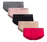 Reebok Women's Underwear - Seamless Hipster Briefs (5 Pack), Size Large, Grey/Pink/Dusty Pink/Black