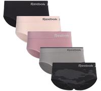Reebok Women's Underwear - Seamless Hipster Briefs (5 Pack), Size Medium, Black/Pink/Grey