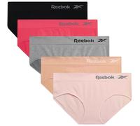 Reebok Women's Underwear - Seamless Hipster Briefs (5 Pack), Size Medium, Light Grey/Pink/Black