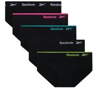 Reebok Women's Underwear - Seamless Hipster Briefs (5 Pack), Size X-Large, All Black