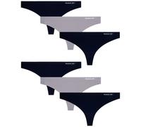 Reebok Women's Underwear - Stretch Performance Thong (6 Pack) Size Small Sharkskin/Black/Sharkskin