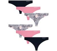 Reebok Women's Underwear - Stretch Performance Thong (6 Pack) Size X-Large Grey/Fox Glove/Black