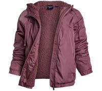 Reebok Womens Windbreaker Jacket - Water and Wind Resistant Midweight Cozy Sherpa Fleece Insulated Softshell Jacket for Women, Dark Dusty Rose, XL