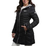 Reebok Women's Winter Jacket - Long Length Quilted Puffer Parka - Heavyweight Outerwear Coat for Women (S-XL), Jet Black, Medium