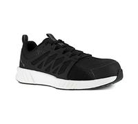 Reebok Work Women's RB413 Fusion Flexweave Safety Composite Toe Athletic Work Shoe Black and White, 8.5, Black, 8.5