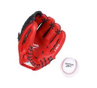 Reebok Youth Baseball Glove Sports Set for Kids, 9 Inch with Foam Ball, Training Glove for Beginners, Practice and Backyard Game, Unisex Adult, Red, S