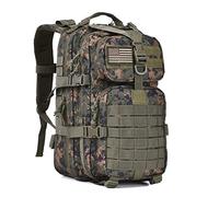 REEBOW GEAR Military Tactical Backpack for Men Large 34L Army 3 Day Assault Pack Molle Bag Backpacks, Woodland Camouflage, 34L US, 34l