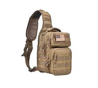 REEBOW GEAR Tactical Sling Bag Pack Military Rover Shoulder Sling Backpack Molle Assault Range Bag Everyday Carry Diaper Bag Day Pack Small Tan, Brown, S Size, Sling Backpacks