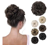 REECHO Thick Synthetic Ponytail Extensions - Messy Hair Bun Donut - Dark Brown