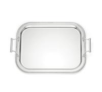 Reed And Barton Silverplate Serving Tray, Metal Serveware, Handwash Recommended, Rectangle Tray with Handles (Silver)