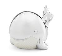 Reed & Barton Mystic Sea Whale Bank, Silver-Plated, Metallic, 1.25 lb