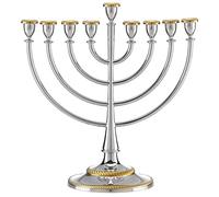 Reed & Barton Roseland Menorah, Nickel, Metallic, 6.3 LB