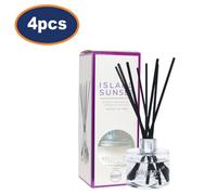 Reed Diffuser 100Ml Airpure Island Sunset Long Lasting Scent Home Fragrance 4Pcs