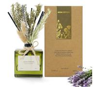 Reed Diffuser, 180 ml French Juniper & Lavender Scented Diffuser with Dried Flowers & 7 Sticks, 120 Days Long Lasting Home Fragrance for Bathroom Bedroom Home & Office Decor, Air Freshener