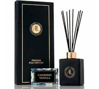 Reed Diffuser - Fragrance Diffuser for Home - 5 oz. Oil Diffuser Sticks - Bathroom Diffuser Set- Oil Diffuser Reeds - Scent Sticks in Oil-Office Smell Good Stuff (Black, Cashmere Vanilla)