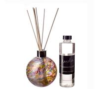 Reed Diffuser Gift Set - White & Multi Coloured Crackled with Cotton Flower Fragrance
