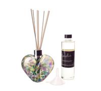 Reed Diffuser Heart Gift Set - Purple, Teal & Lime with Cotton Flower Fragrance