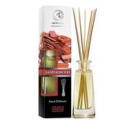 Reed Diffuser SANDALWOOD 100ml - Fresh & Long Lasting Fragrance - Gift Set with 8 Bamboo Sticks - Best for Aromatherapy - Spa - Home - Kitchen - Office - Fitness Club - Glass Bottle