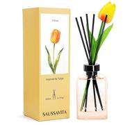 Reed Diffuser Set Citrus Orange Blossom Scent with Tulip Flowers Decor, Reed Diffusers 200ml Strong Flower Home Fragrance up to 120 Days, Air Freshener Long Lasting for Bathroom Bedroom Office Decor
