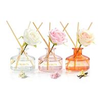 Reed Diffuser Set of 3, White Flower Cherry Blossoms Vanilla Cream Scented | Flower Diffuser Set 100ml x 3, Home Fragrance for Bathroom, Bedroom, Living Room Decor, Air Fresheners