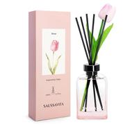 Reed Diffuser Set Rose Scent with Tulip Flowers Decor, Reed Diffusers 200ml Flower Fragrance Narrow Spaces for 120 Days, Diffusers Air Freshener Long Lasting for Bathroom Office Home