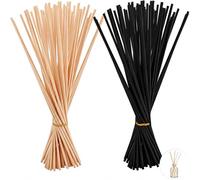 Reed Diffuser Sticks, 160-Piece Natural Rattan Aroma Diffuser Sticks for Essential Oils, Replacement Scent Sticks for Home Fragrance Diffusers, 80 Black + 80 Natural (20cm x 3mm), Diffuser Refills
