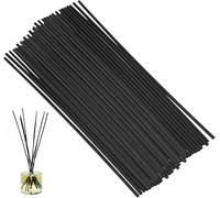 Reed Diffuser Sticks 30 CM Black Fibre Sticks Oil Aroma Diffuser Sticks Natural Wood Rattan Essential Oil Aroma Diffuser Extra Long 4 mm Thick Replacement Refill Sticks for Spa Bedroom (Black-01)