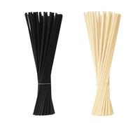 Reed Diffuser Sticks, 80-Piece Natural Rattan Aroma Diffuser Sticks for Essential Oils, Replacement Scent Sticks for Home Fragrance Diffusers, 40 Black + 40 Natural (20cm x 3mm), Diffuser Refills